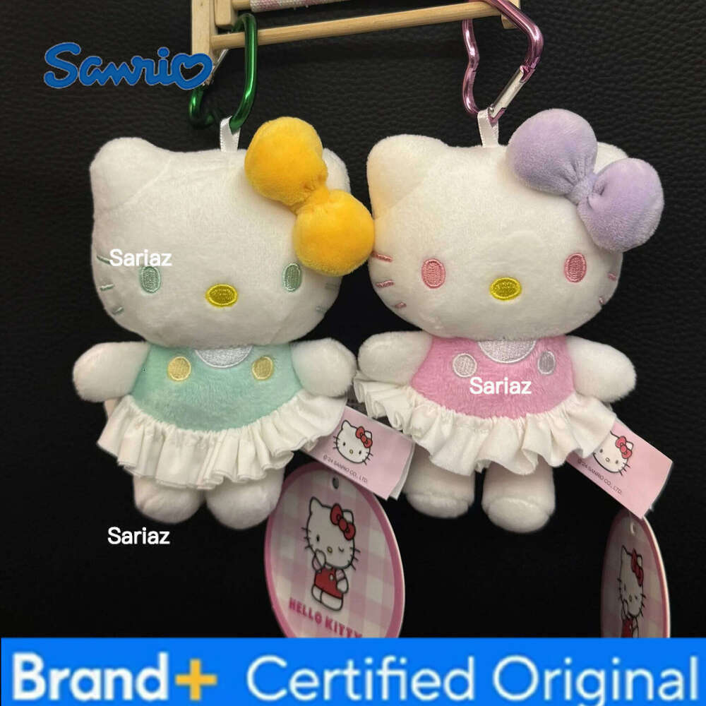 Sanrio Classic Standing Posture Hello Plush Kitty DIY Bag Pendant Cartoon Cute Car Keychain Kt Doll To Give Girls Gifts H260121