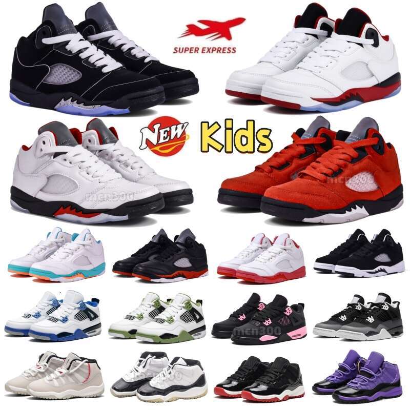 Kids Shoes Basketball Shoes 4 5 11 Sneakers Running Designer Shoes Children Youth Outdoor Kids Trainers Toddlers Boys Girls Sport Shoe Black Grey Baby Shoe With Box