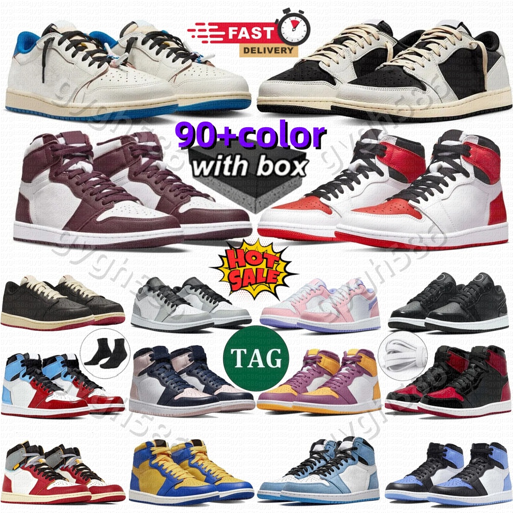 shoes 26 low trainers Casual shoes travis Black Phantom UNC Navy Mocha fragment Olive travi 1s lucky green sneakers Outdoor travisscot shoe 1 With box men women