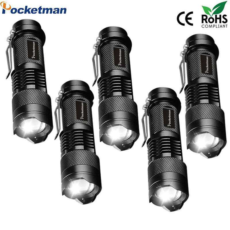 5 PCS Mini Brightest Led Flashlight Tactical Flashlights Powerful LED Torch Zoomable Flashlamp Powered by AA batteries or 14500 Z260121