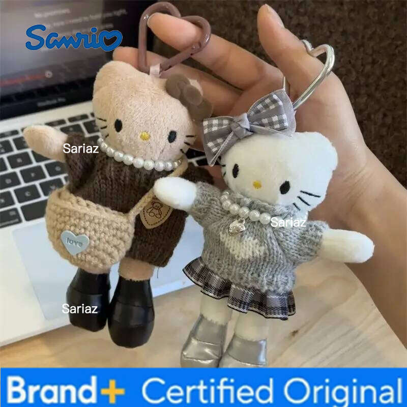 Sanrio Japanese Popular Dolls Cute Black Skin Heisei Spicy Girl Long Legs Cat Plush Doll Cartoon Toys Bag Pendant H260121