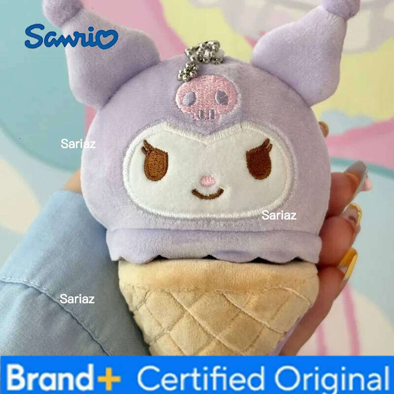 Sanrio Genuine Characters Ice Cream Series Blind Box Anime Plush Keychain Stress Relief Toy Kawaii Topdesk Decor Girl Gift H260121