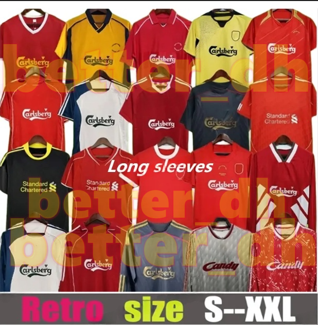 Liverpool fc retro jerseys football team Dalglish GERRARD fowleraway training shirt Retro Kit 96 97 98 99 20 88 89 collection T-Shirt