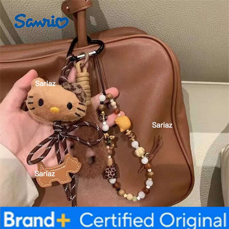 Sanrio Kawaii Hello Kitty Cute Plush Toy Backpack Pendant Cartoon Keychain Girl Anime Festival Birthday Gift H260121