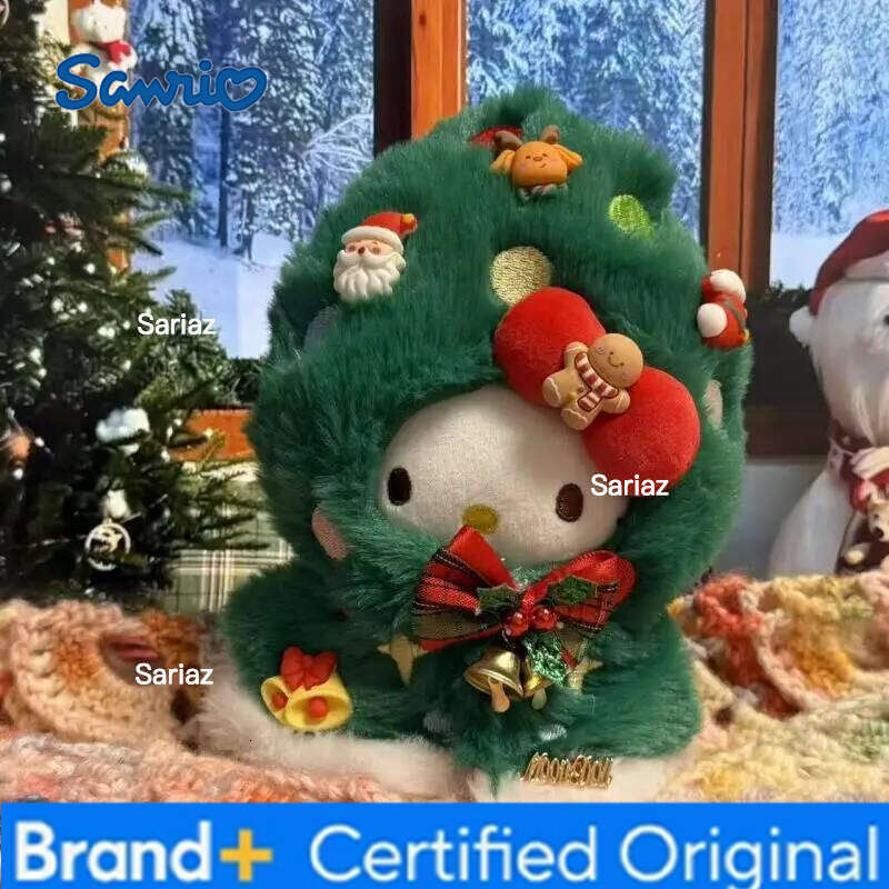 Sanrio Miniso Hello Kitty Pendant Kawaii Christmas Snowman Scarf Plush Doll Ins Korean Cartoon Anime Friends Birthday Gift H260121