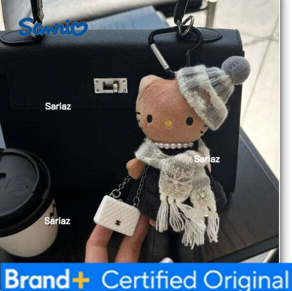 Sanrio Hello Kitty Leopard Long Leg Doll Kawaii Keychain Black Kt Cat Animation Peripheral Toy H2601211