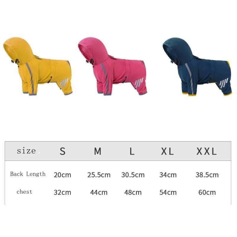 Famous brand Rainwear Step In Dog Windproof Rain Coat FourSeason Pet Clothes Outdoor Walking Raincoats with ReflectiveStripes pupakaIK