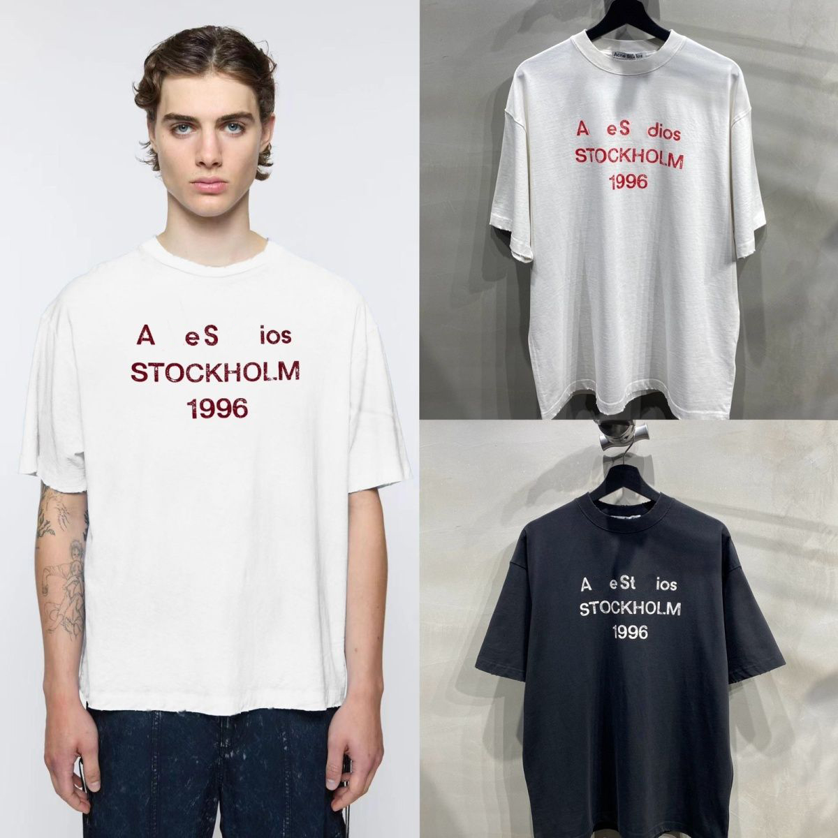 mens acnes t shirt designer tshirt women sweatshirt cotton tshirts luxury unisex graphic tee high quality