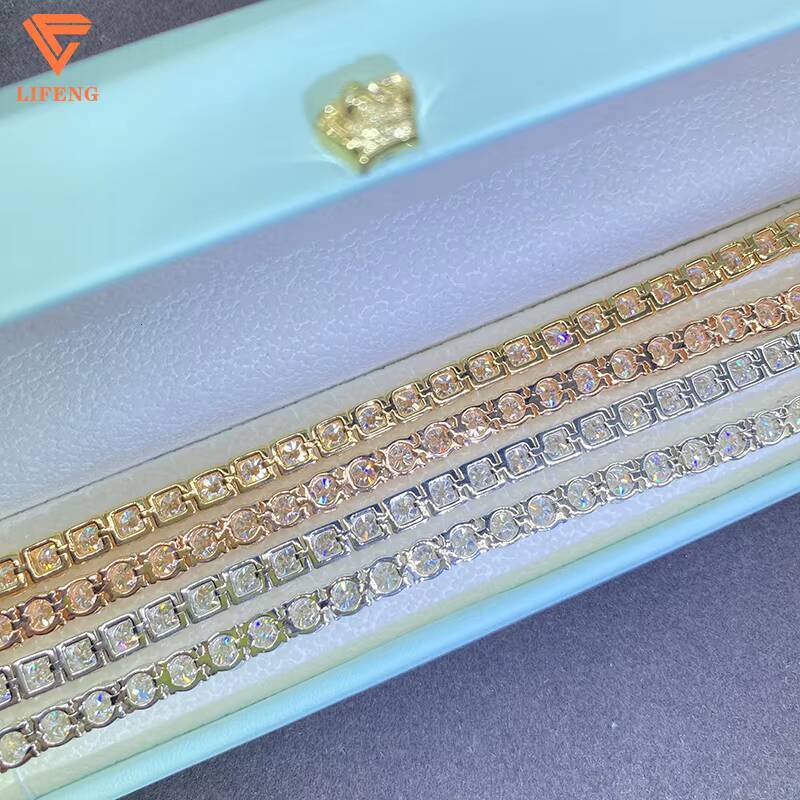 925 Sterling SIlver Moissanite Bracelet 3MM/4MM/5MM/6MM/8MM Iced VVS Moissanite Tennis Link Chain Men Women Bracelet