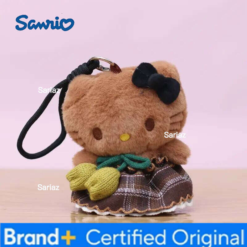 Sanrio 1Pcs Hello Kitty Plush Doll Keychain Cartoon Backpack Decoration Kawaii Toy Bag Pendant Girls Gifts H260121