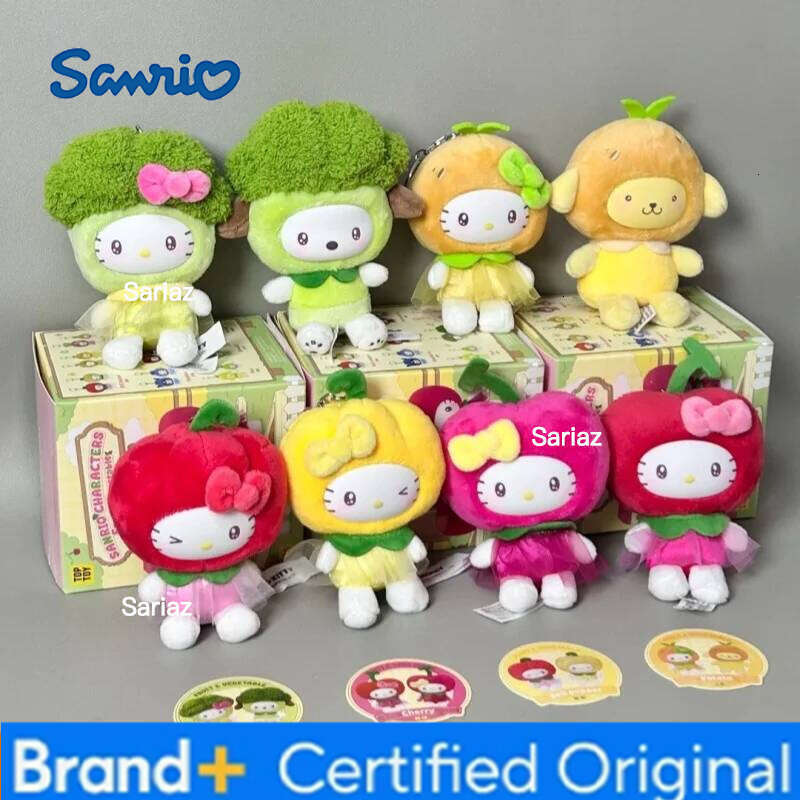 Sanrio Genuine New Fruits Vegetables Mini Series Plush Blind Box Hello Kitty Pendant Cute Doll Ideal Birthday Gift H260121