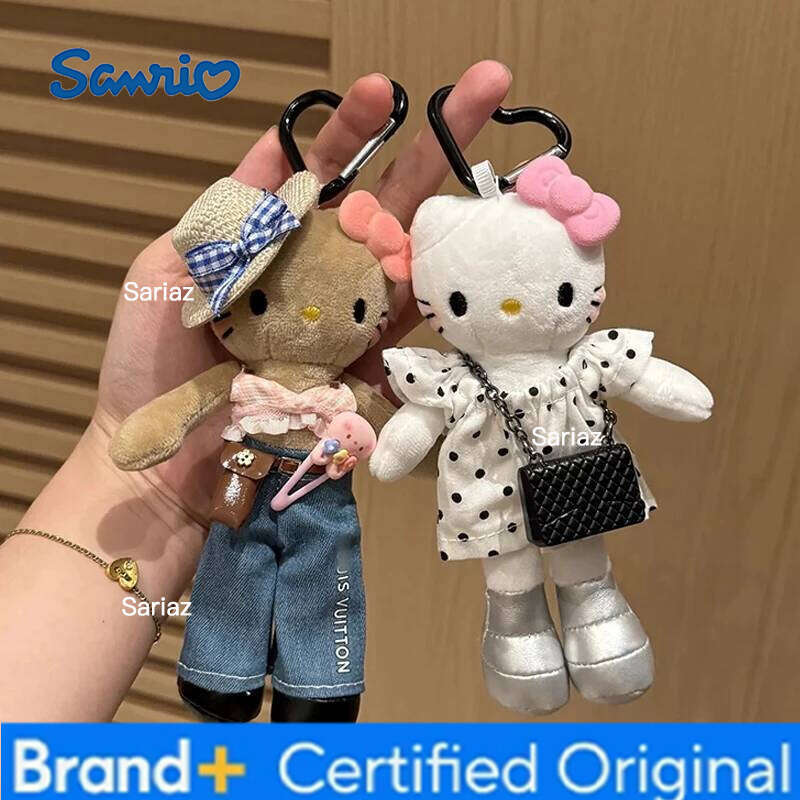 Sanrio Hellokitty Plush Key Chains Birthday Party Cute Backpack Bag Hanging Pendant Cartoon Keychain Christmas New Year Gifts H260121
