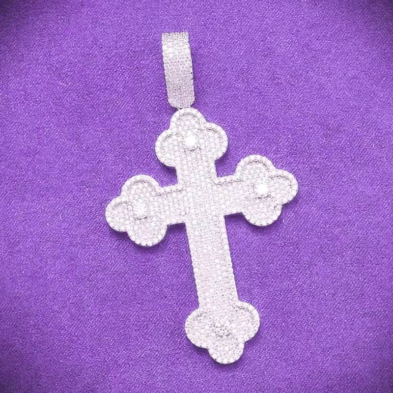 Hip Hop Iced Out Bling 925 Sterling Silver Pass Diamond Tester VVS Moissanite Clover Cross Pendant for Men Women