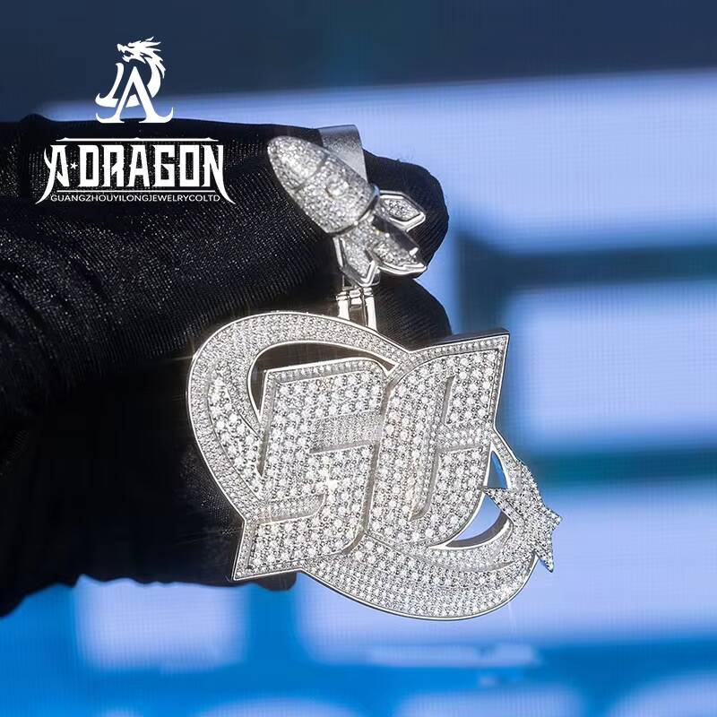Hip Hop 925 Silver Vvs Moissanite Cross Pendant Hot Sale 925 Sterling Silver Gold Plating Pendants for MenWomen