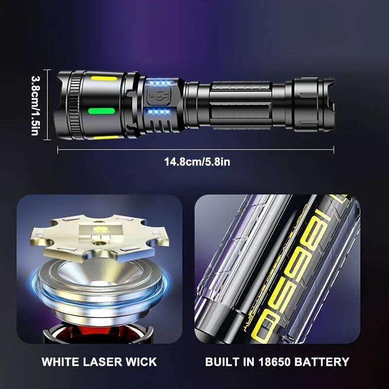 Long Range Flashlights Rechargeable Torch With Multifunctional Zoomable Waterproof For Emergencies Outdoors Camping Home Z260121