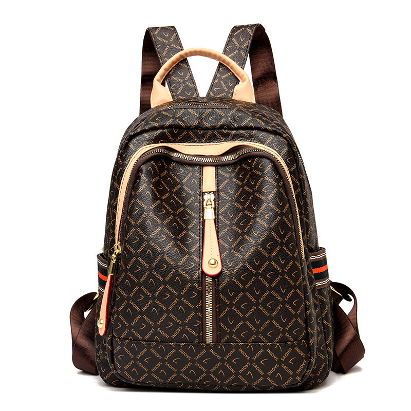 2026 Fashion and Elegant New Printed Design Arrival Women's Backpack Large Capacity Soft Leather High Quality Travel Bag Free Shipping