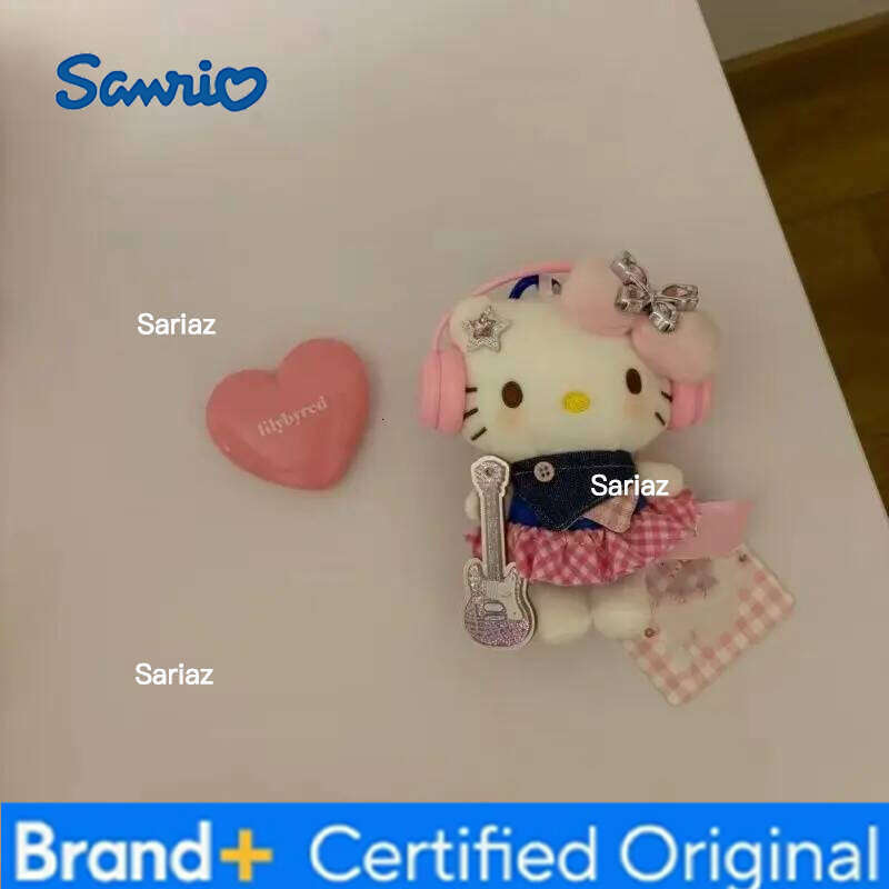 Sanrio Rock sweetheart kitty bag plush kt schoolbag doll pendant keychain girl gift H260121