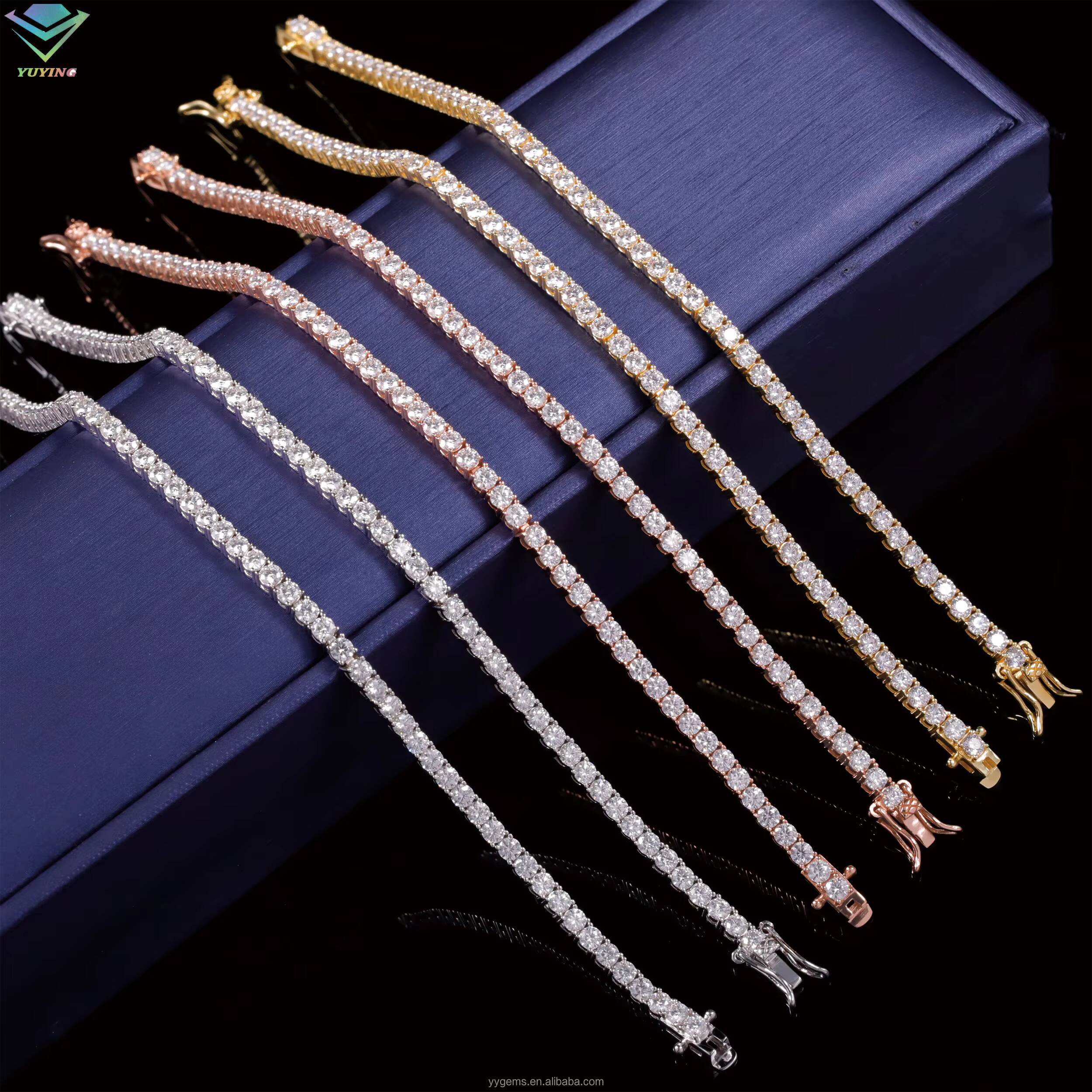 In Stock 925 Silver VVS Mossanite 2mm--65mm VVS Diamond Women/mans Necklace/Bracelet Tennis Chain