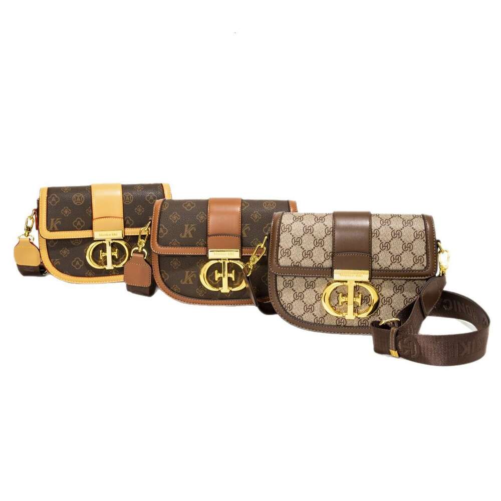 Monica kiki Free shipping Foreign Trade New Versatile Vintage Floral Texture Wide Strap Single Shoulder Crossbody Small Square Bag