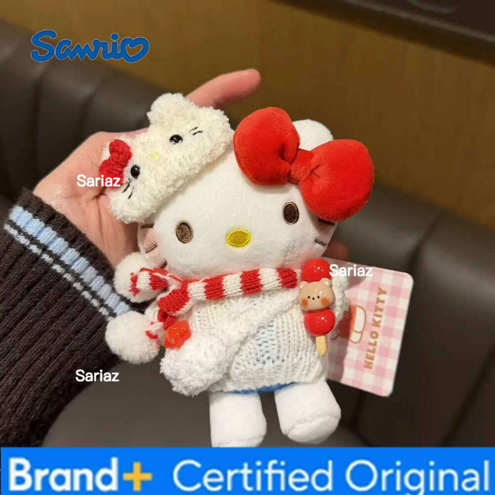 Sanrio 12cm Hello Kitty Plush Doll Pendant Cartoon Kitten Stuffed Keychain Cosplay Dress-Up Kawaii Holiday Birthday Gift H260121