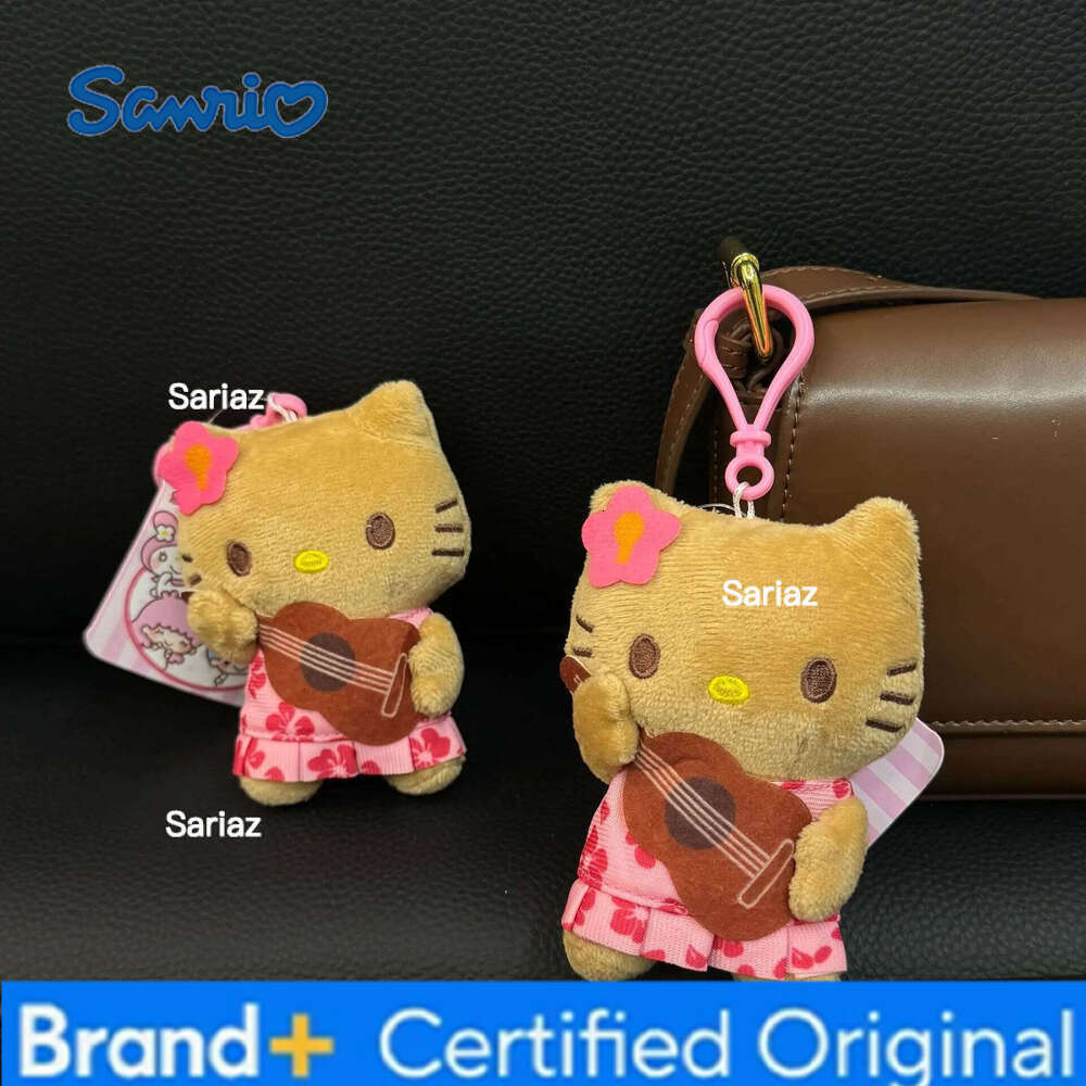 Sanrio Hawaii Pendant Limited Edition Grass Skirt Hello Kitty Plush Doll DIY Bag Keychain Hanging Accessories Gift H260121
