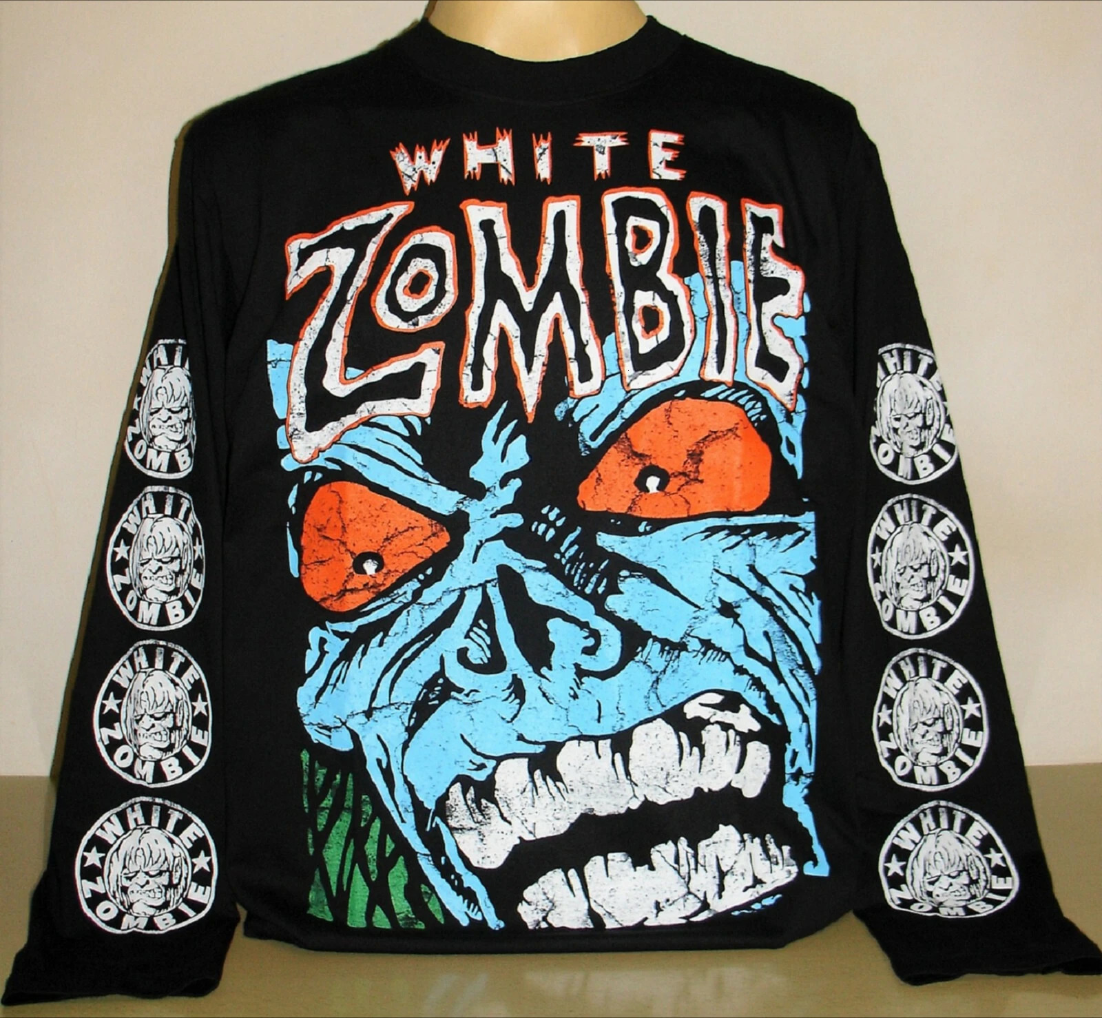 White ZombieRob Retro Street Rock Pop Band White Zombie Long Sleeve Mens and Womens T-shirts Harajuku Y2K Top Mens Clothing 260119
