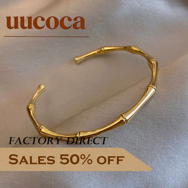 Women's Open Bamboo Knot Bangle Gold Plated High-end Non-fading Adjustable Bracelet Bulk Wholesale