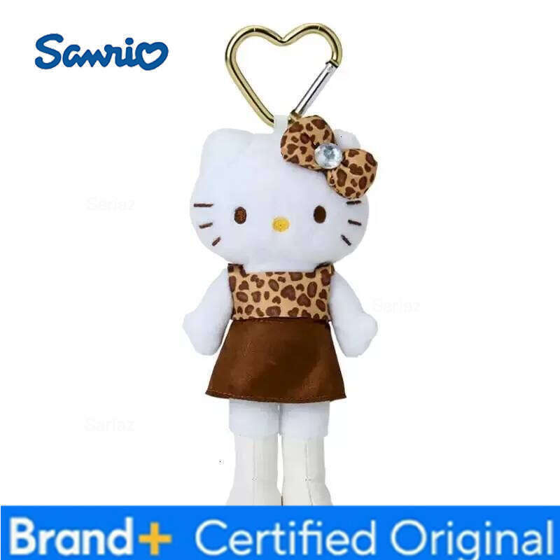 Sanrio Kawaii Long Legs cat black skin Plush Keychain Cute Cartoon Hello Kitty 16CM Doll Toy Backpack Pendant Gift H260121