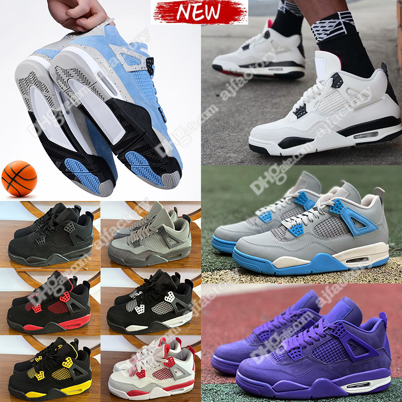New 4s Designer Men Women Basketball Shoes 4 2025 Black Cat Military Pure Money Sail Red Cement White Oreo Cool Grey University Blue 4shoes Outdoor Trainers Sports
