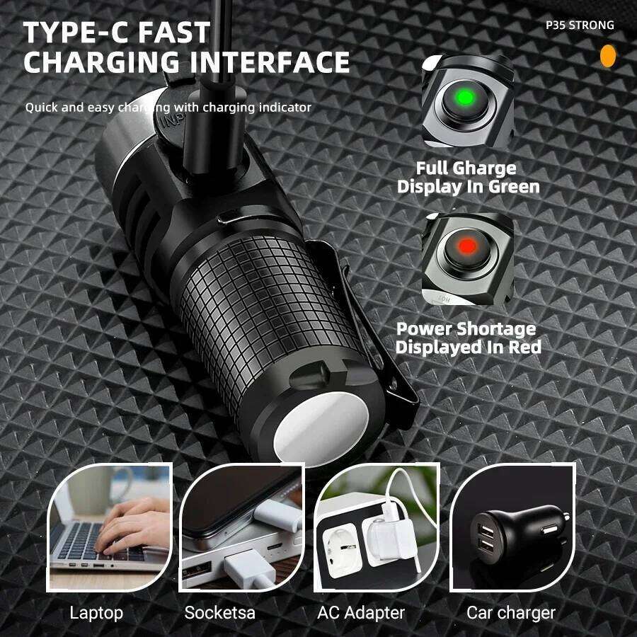 Keychain Flashlight 1000Lm Portable Mini Torch Pocket Lantern Flood Work Light with Magnet IP68 LED Flashligh Z260121