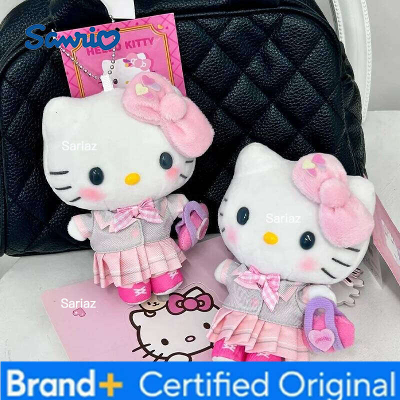 Sanrio Kawaii Hello Kitty Heisei College Key Chain Anime Plush Doll Bag Accessory School Attire Cute Jk Girl Dolls Toys Gifts H2601211
