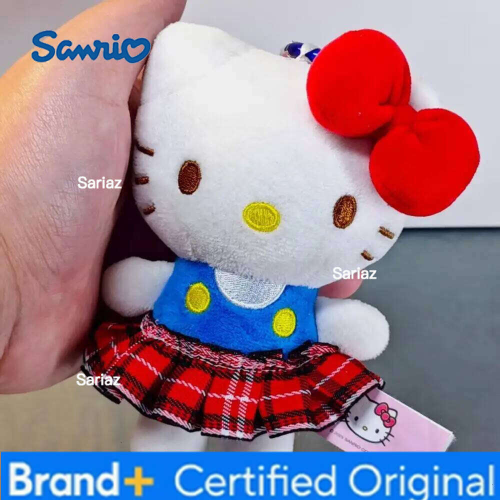 Sanrio New Hello Cute Long Legs Kitty Ruffle Skirt Dress Ins Style KT Doll Pendant Backpack Keychain Clothing Accessories H260121