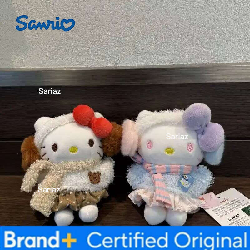 Sanrio Cartoon Hello Kitty Winter Sonata Series Plush Keychain PP Cotton Stuffed Doll Kawaii School Bag Pendant Holiday Gift H260121