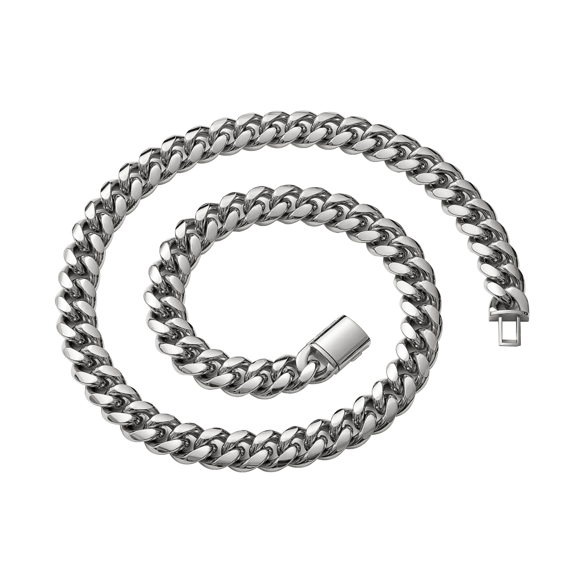 6mm-14mm Hip Hop Stainless Steel Miami Cuban Link Chain High Polished No Fade Mens Necklace Jewelry Accessories