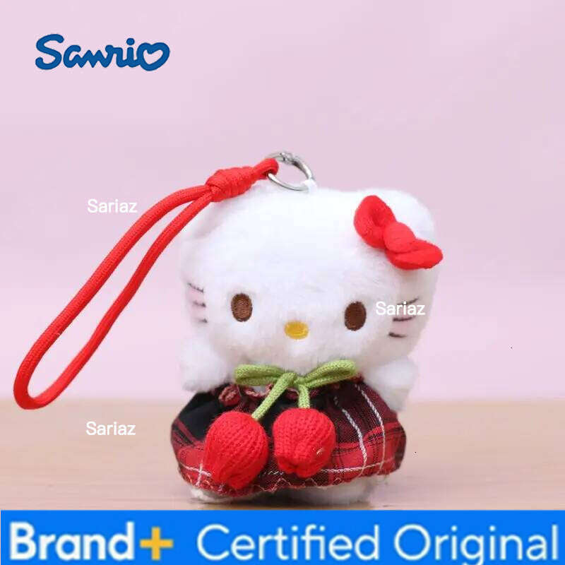 Sanrio 1Pcs Hello Kitty Plush Doll Keychain Cartoon Backpack Decoration Kawaii Toy Bag Pendant Girls Gifts H260121