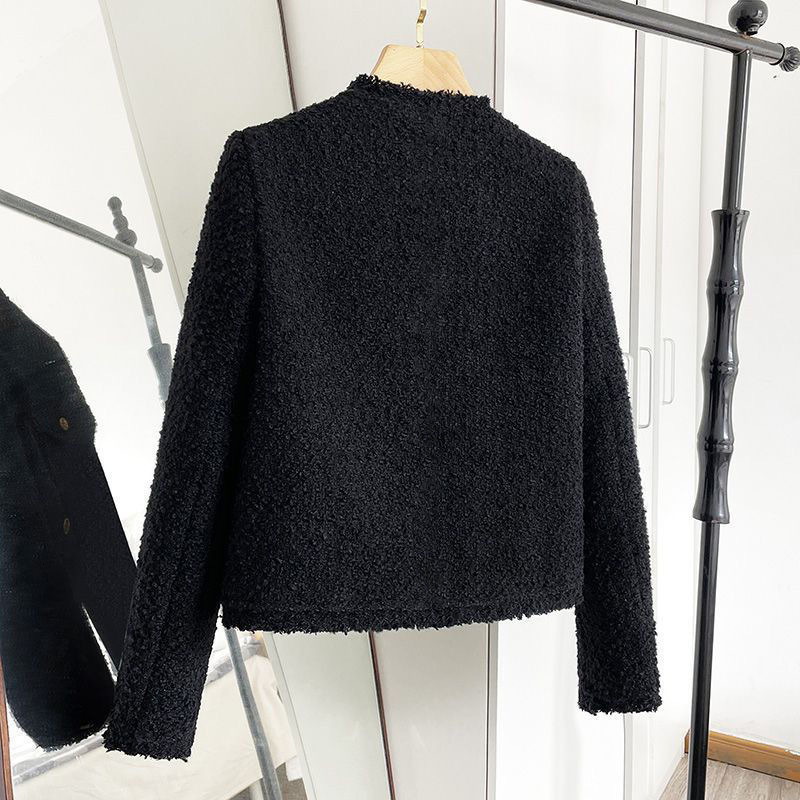Luxury Brand Designer Clothes Trendy Black -Style Jacket 2025 Spring Autumn Long Sleeve Tassel Socialite Style Loose Versatile Cardigan Short Jacket F