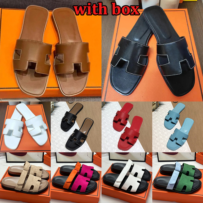 Free shipping with box slippers men women sandals designer slides sliders black white brown pink slipper luxury sandal leather slide mens womens shoes claquette