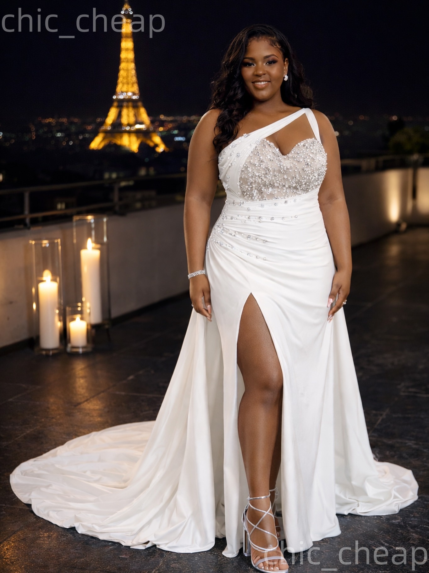 Orange Sheath Plus Size Prom Dresses 2026 One Shoulder Beaded Crystals Satin Evening Formal Party Second Birthday Engagement Gowns Dress For Special O