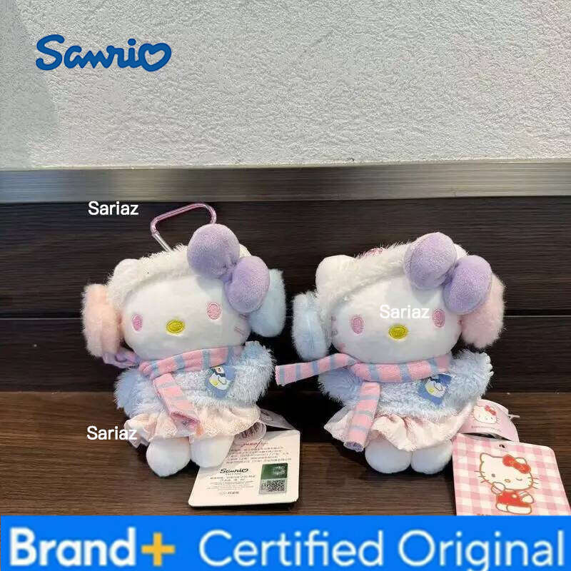 Sanrio Cartoon Hello Kitty Winter Sonata Series Plush Keychain PP Cotton Stuffed Doll Kawaii School Bag Pendant Holiday Gift H260121
