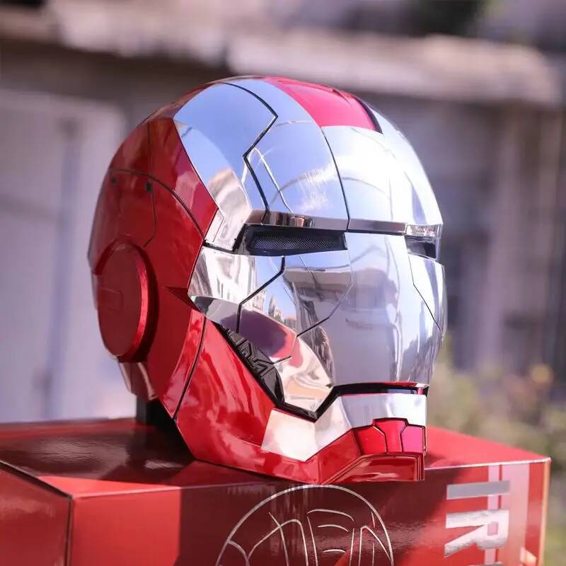 Marvel AutoKing Mk5 Iron Man Cosplay Helmet 1:1 Scale Wearable Model Toy with Voice Control And Light for Adults Christmas Gift