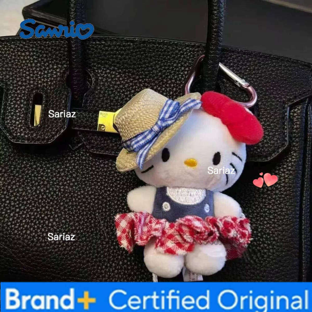 Sanrio Cute Hellokittys Keychain Anime Cartoon Kitty Cat Plush Hanging Key Chain Backpack Accessories Pendant Girl Gifts H260121