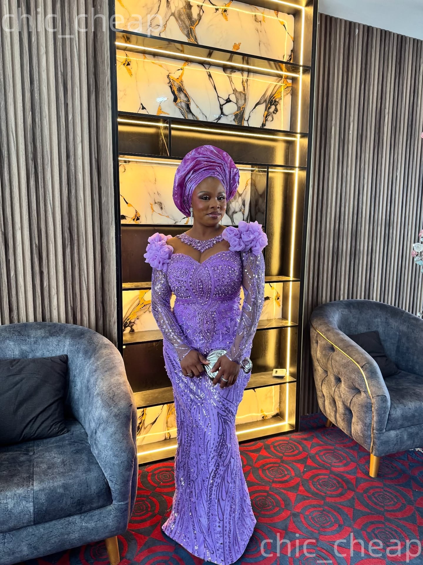 Aso Ebi Prom Nigerian Mermaid Dresses 2026 Beaded Crystals Lavender Evening Formal Party Second Birthday Engagement Gowns Dress For Special Occasions