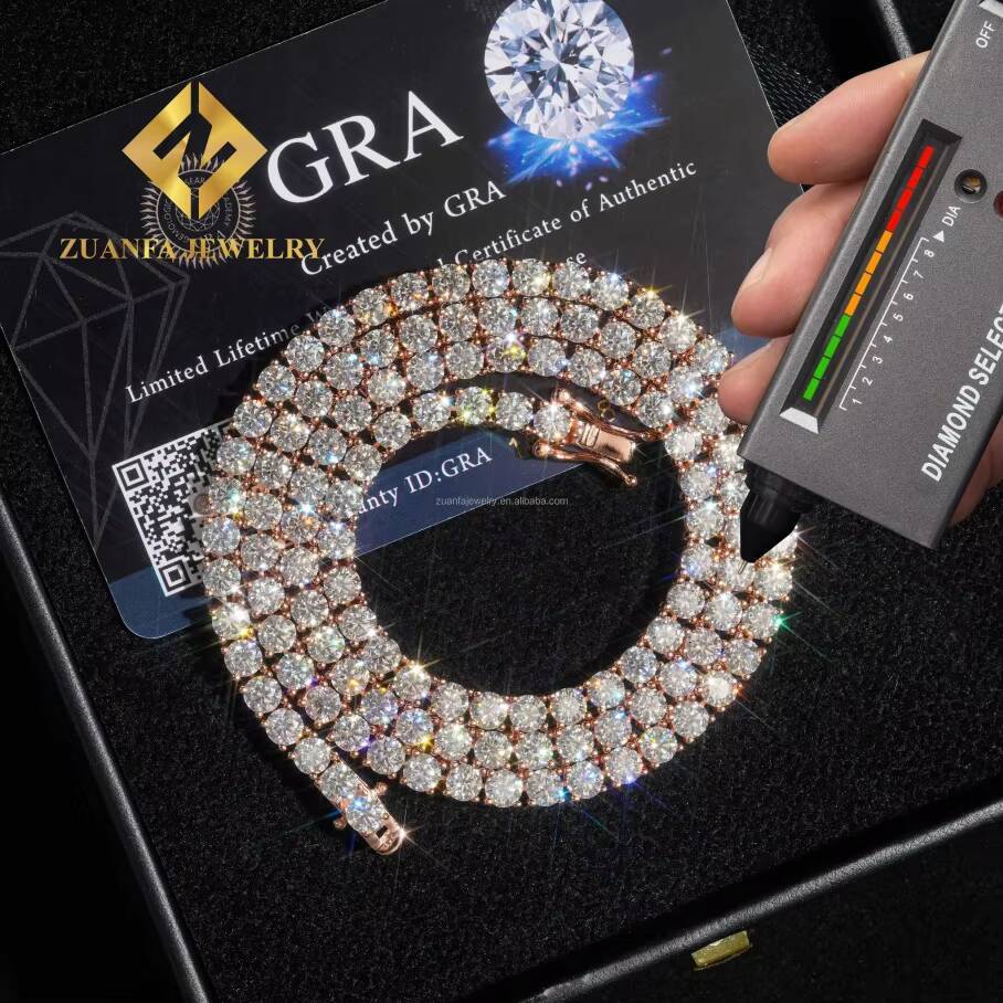 Dropshipping Men Women Popular Moissanite Bracelet 925 Silver 2MM to 65MM Hip Hop Moissanite Tennis Chain Bracelet