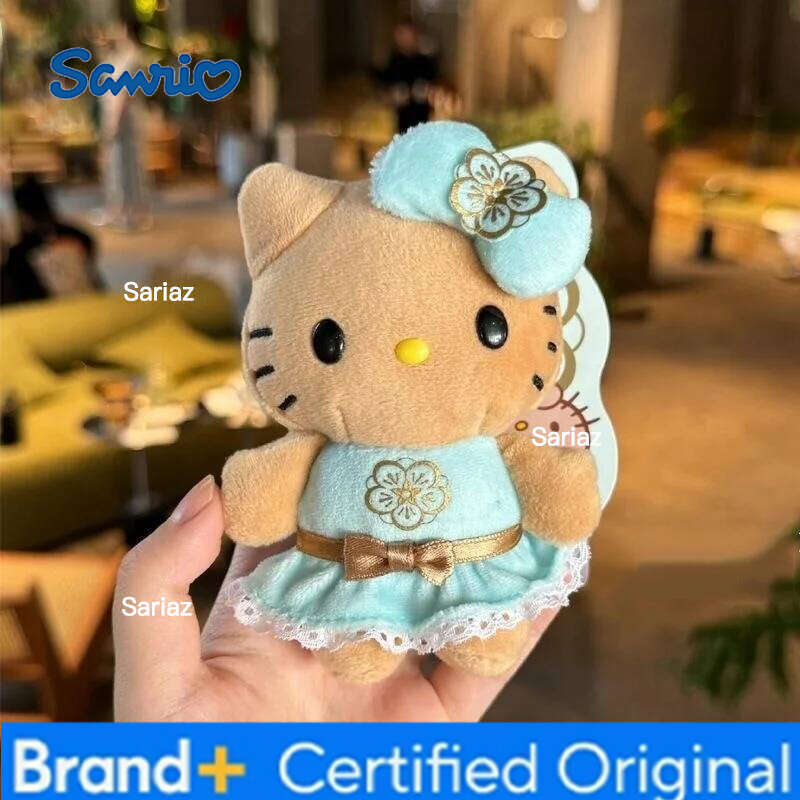 Sanrio Anime Hello Plush doll Hawaii Dark Skin Kitty Series Summer creative Surfing keychain Bag Pendant Charms H260121
