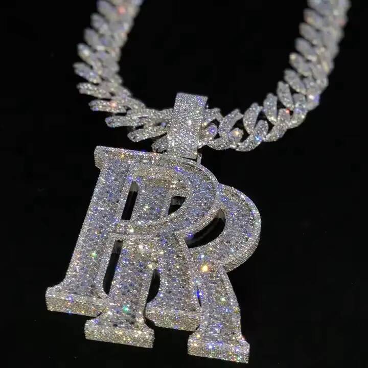 Fashion Jewelry Iced Out Miami Pendant Vvs Moissanite Pendant With 925 Silver Custom Pendant for Men