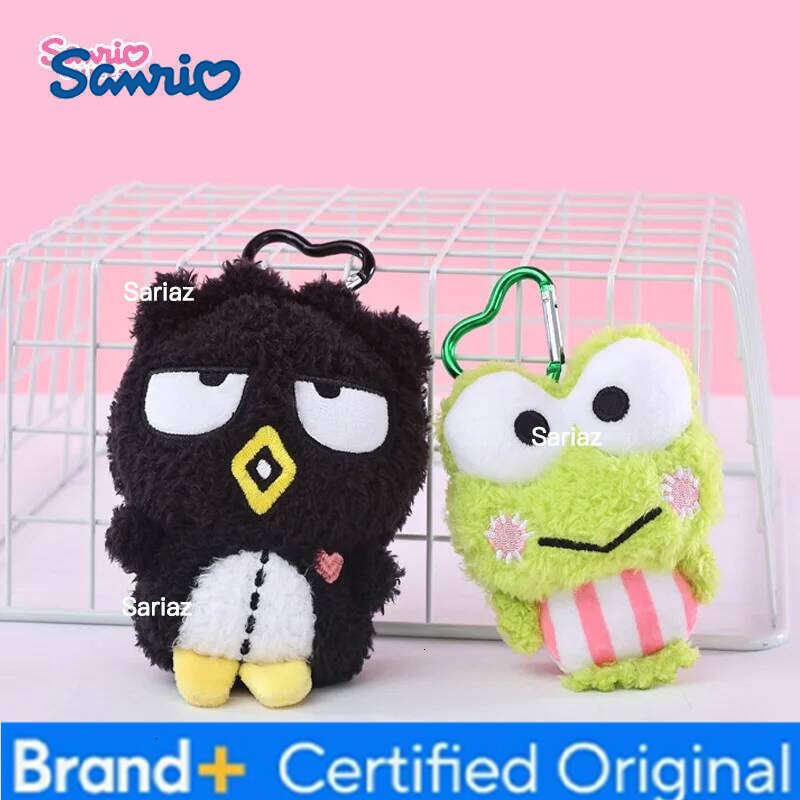 Sanrio Hello Kitty Melody Cinnamoroll Keroppi Badbadtz-Maru Stuffed Pendant Plush Toys Keyring Anime Keychain Birthday Gift H260121