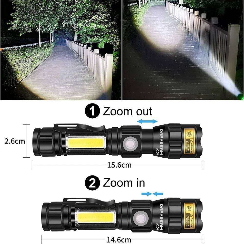 UV & Strong Flashlight USB Rechargeable Camping Lantern Pets Urine Stains Black Light Led Ultraviolet Torch Lamp Z260121