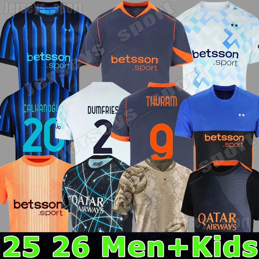 XXXL 4XL 25 26 LAUTARO THURAM Soccer Jerseys Inter 2025 2026 BONNY BASTONI DUMFRIES BARELLA CALHANOGLU MILANJersey Football Shirts Goalkeeper SOMMER Men Kids Kits