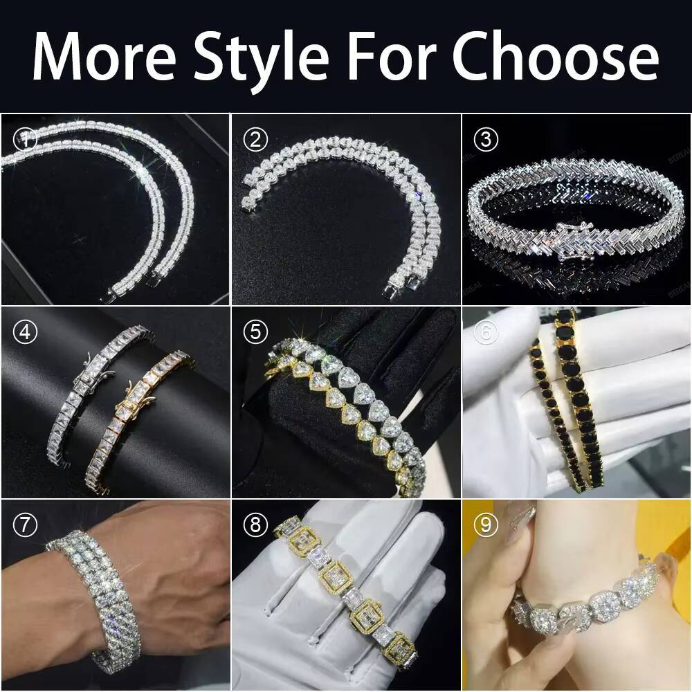 IGI Certified Lab Grown Diamond Tennis Bracelet Chain Men 10K 14K 18K Gold 925 Silver Lab Created Made Diamond Tennis Necklace