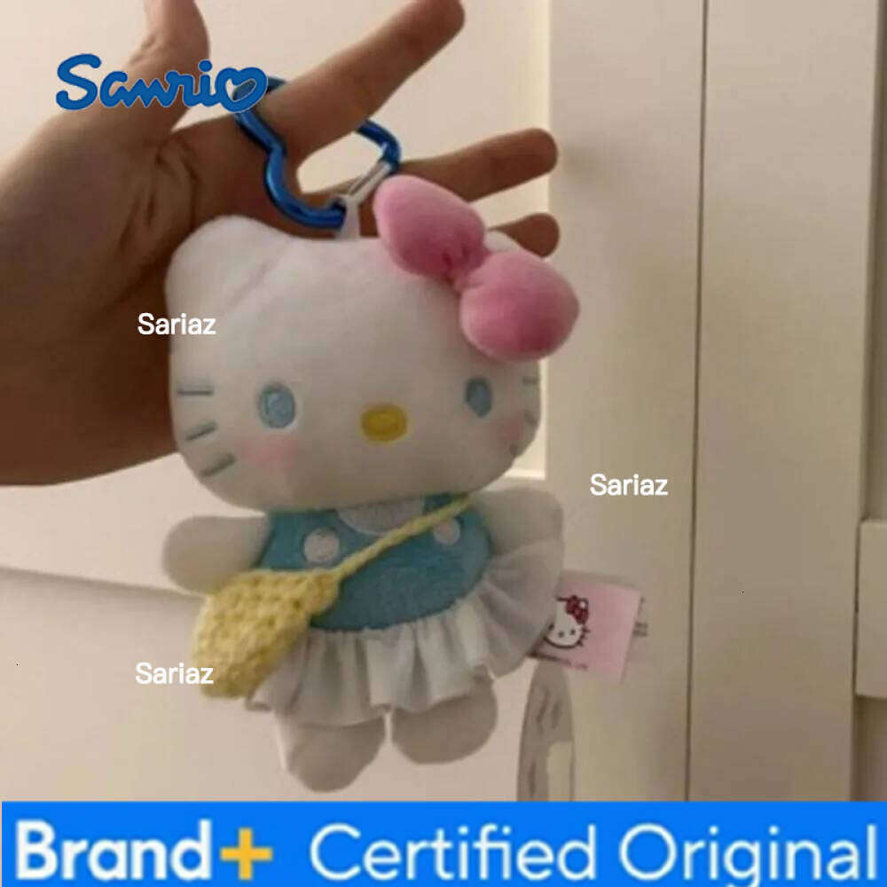 Sanrio Hawaii Limit Black Skin Edition Hello Doll Keychain Cartoon Kitty Cat Bag Pendant Accessories Keychains H260121